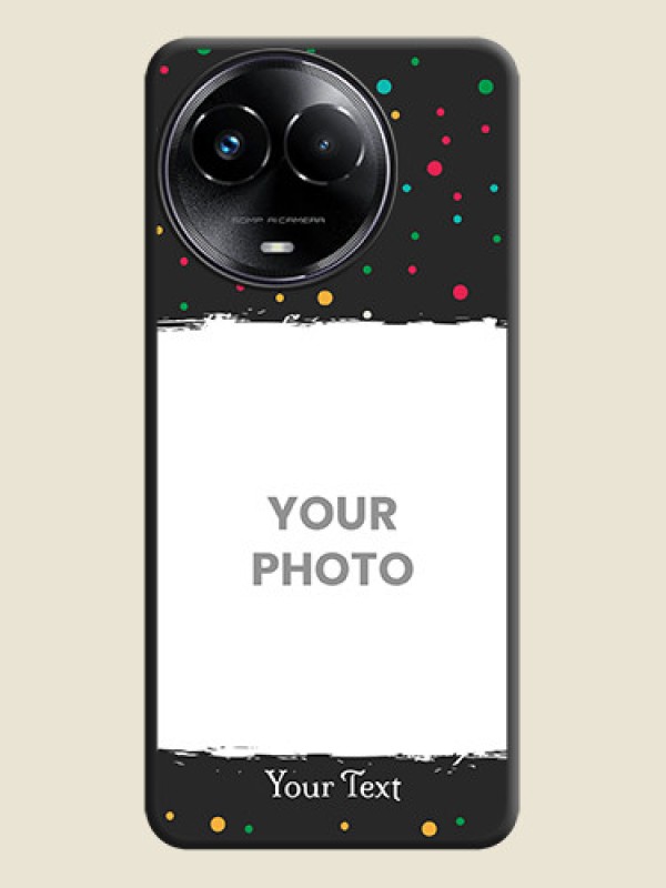 Custom Multicolor Dotted Pattern with Text on Space Black Custom Soft Matte Phone Back Cover - Realme C67 5G - alternate view