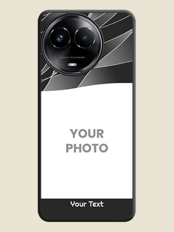 Custom Mixed Wave Lines - Photo on Space Black Soft Matte Mobile Cover - Realme C67 5G - alternate view