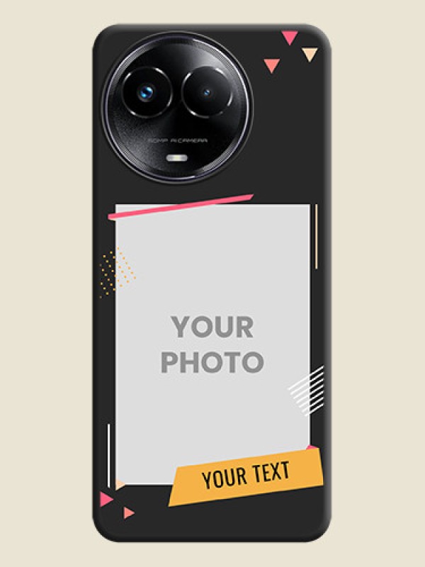 Custom Photo Frame with Triangle Small Dots - Photo on Space Black Soft Matte Back Cover - Realme C67 5G - alternate view