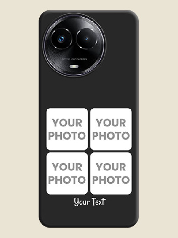 Custom Floral Art with 6 Image Holder - Photo on Space Black Soft Matte Mobile Case - Realme C67 5G - alternate view