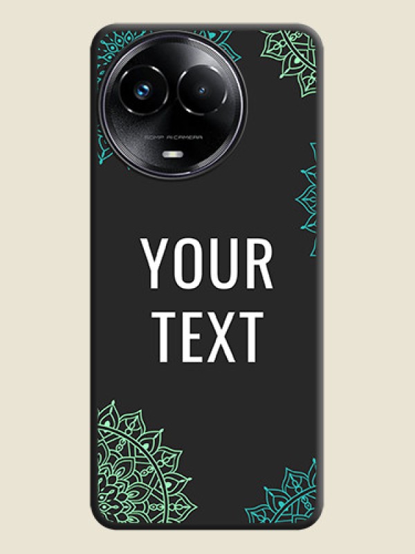 Custom Your Name with Floral Design on Space Black Custom Soft Matte Back Cover - Realme C67 5G - alternate view
