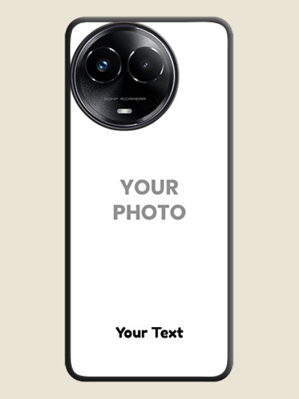 Custom Full Single Pic Upload With Text On Space Black Personalized Soft Matte Phone Covers - Realme C67 5G - alternate view