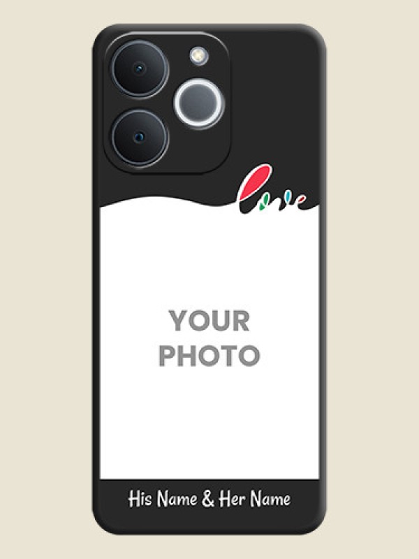 Custom Fall in Love Pattern with Picture on Photo On Space Black Custom Soft Matte Mobile Back Cover - Realme C71 4G - alternate view