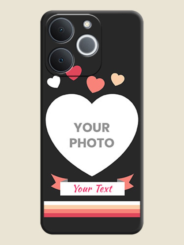 Custom Love Shaped Photo with Colorful Stripes On Space Black Custom Soft Matte Mobile Back Cover - Realme C71 4G - alternate view