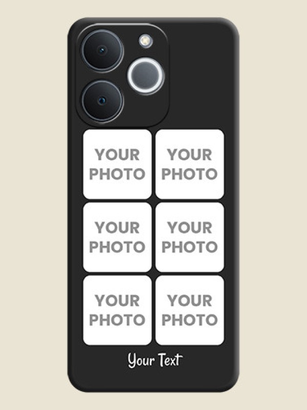 Custom Floral Art with 6 Image Holder on Photo On Space Black Custom Soft Matte Mobile Back Cover - Realme C71 4G - alternate view