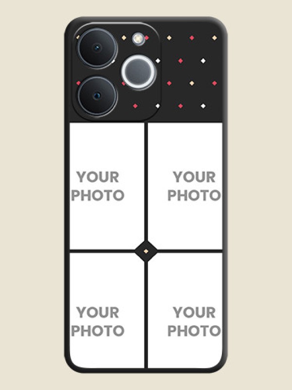 Custom Multicolor Dotted Pattern with 4 Image Holder On Space Black Custom Soft Matte Mobile Back Cover - Realme C71 4G - alternate view