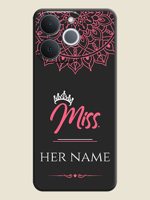 Custom Mrs Name with Floral Design On Space Black Custom Soft Matte Mobile Back Cover - Realme C71 4G - alternate view