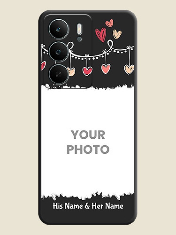 Custom Pink Love Hangings with Name On Space Black Custom Soft Matte Mobile Back Cover - Realme C71 5G - alternate view