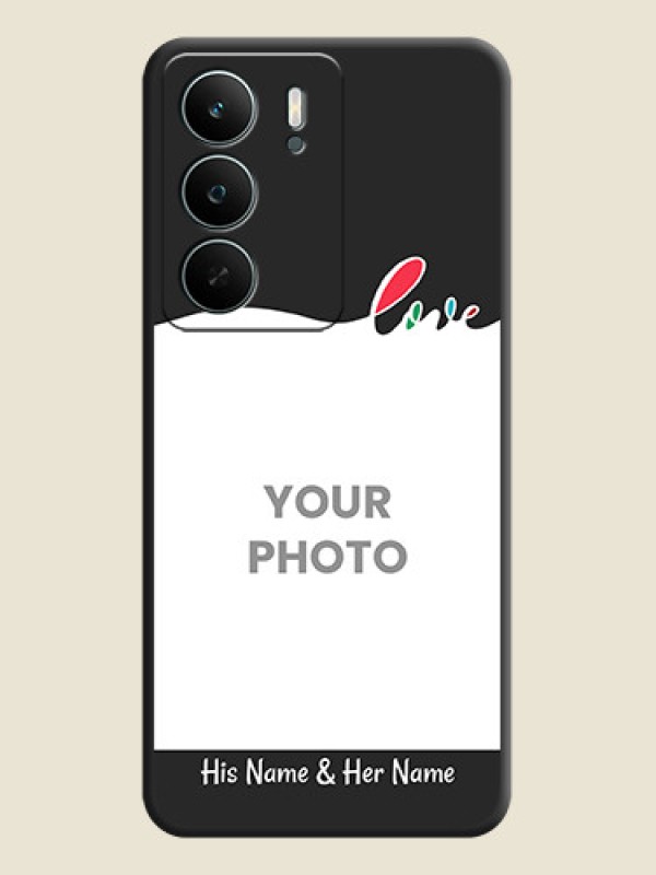 Custom Fall in Love Pattern with Picture on Photo On Space Black Custom Soft Matte Mobile Back Cover - Realme C71 5G - alternate view