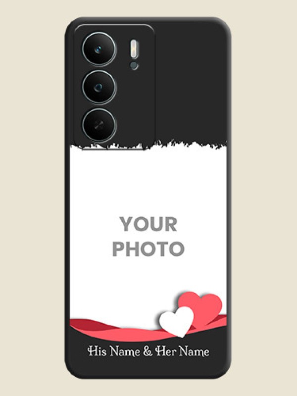 Custom Pin Color Love Shaped Ribbon Design with Text On Space Black Custom Soft Matte Mobile Back Cover - Realme C71 5G - alternate view