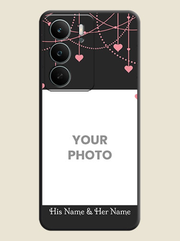 Custom Pink Love Hangings with Text On Space Black Custom Soft Matte Mobile Back Cover - Realme C73 5G - alternate view