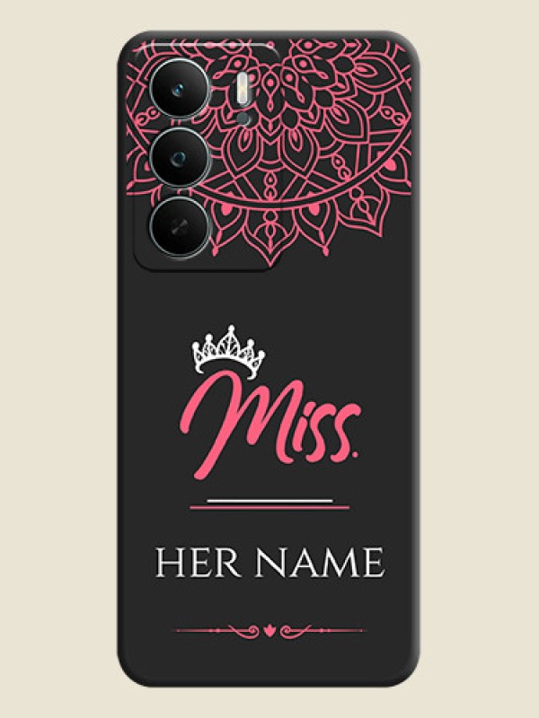 Custom Mrs Name with Floral Design On Space Black Custom Soft Matte Mobile Back Cover - Realme C73 5G - alternate view