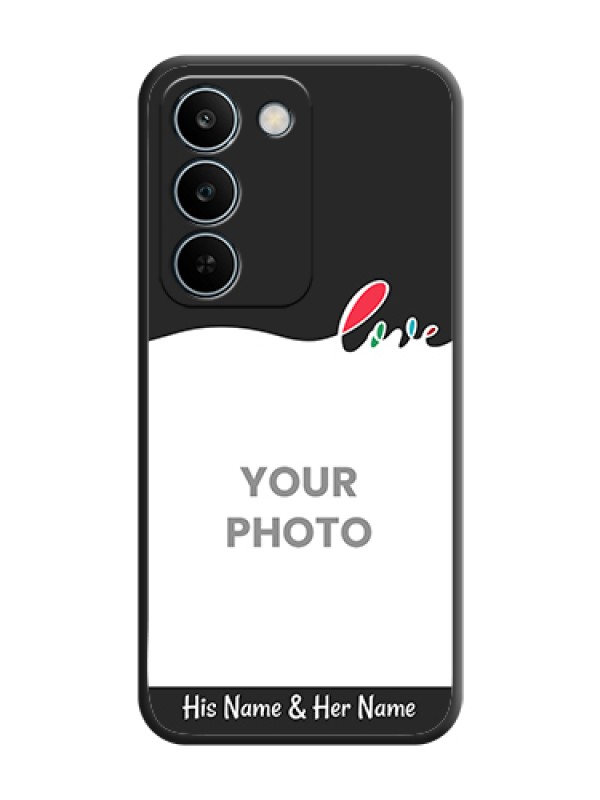 Custom Fall in Love Pattern with Picture on Photo On Space Black Custom Soft Matte Mobile Back Cover - Realme C83 5G - alternate view