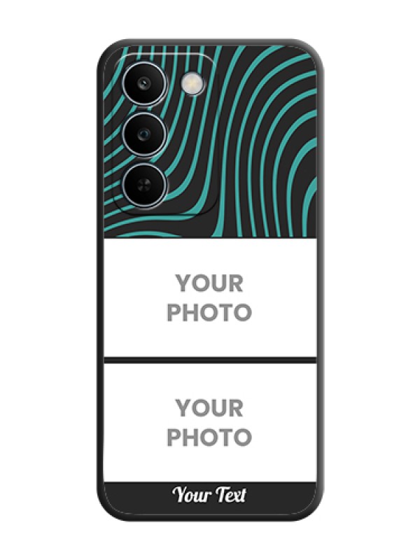 Custom Wave Pattern with 2 Image Holder On Space Black Custom Soft Matte Mobile Back Cover - Realme C83 5G - alternate view
