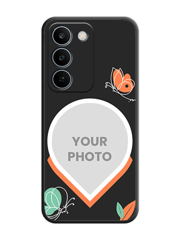 Custom Upload Pic With Simple Butterly Design On Space Black Custom Soft Matte Mobile Back Cover - Realme C83 5G - alternate view