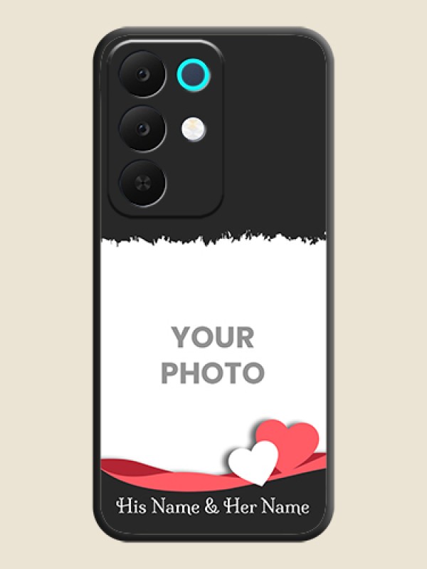 Custom Pin Color Love Shaped Ribbon Design with Text On Space Black Custom Soft Matte Mobile Back Cover - Realme C85 5G - alternate view