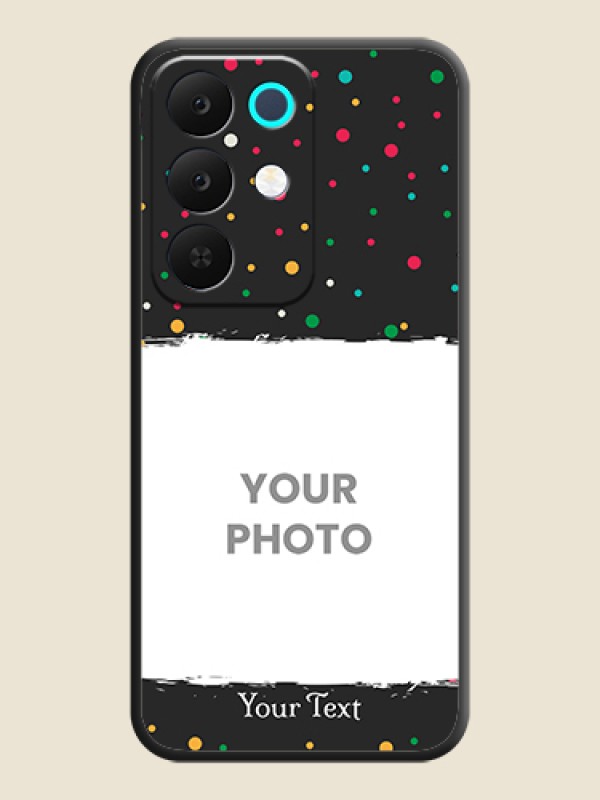 Custom Multicolor Dotted Pattern with Text On Space Black Custom Soft Matte Mobile Back Cover - Realme C85 5G - alternate view