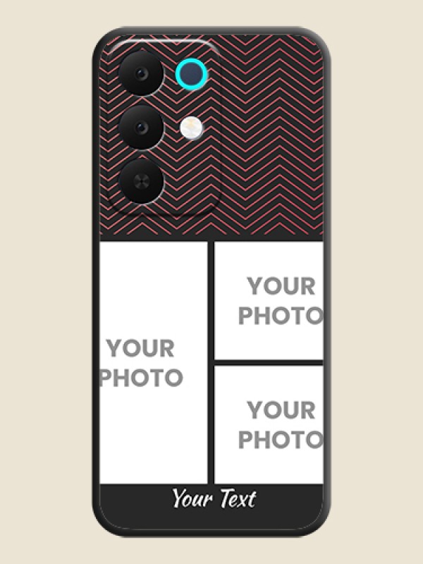 Custom Wave Pattern with 3 Image Holder On Space Black Custom Soft Matte Mobile Back Cover - Realme C85 5G - alternate view