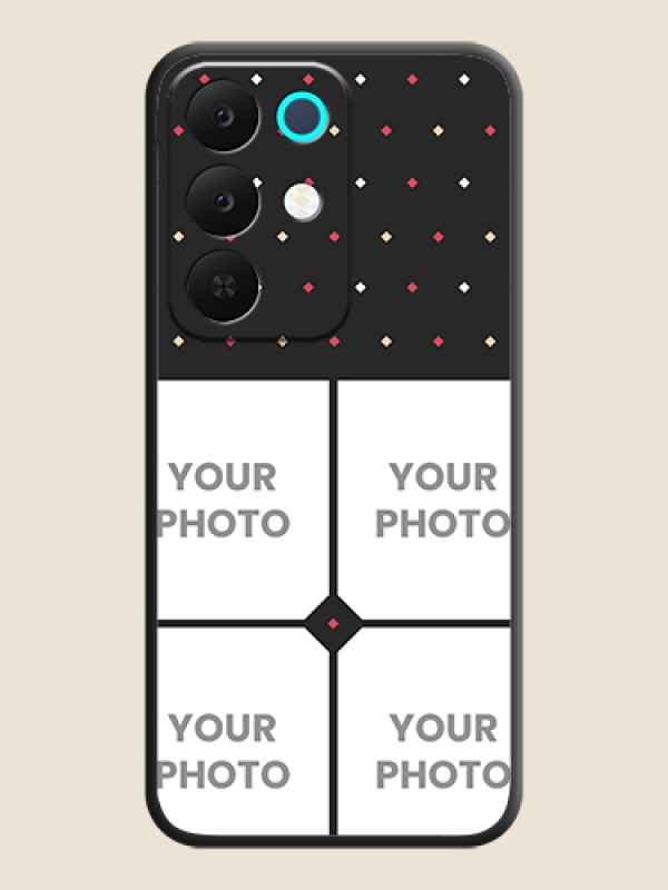 Custom Multicolor Dotted Pattern with 4 Image Holder On Space Black Custom Soft Matte Mobile Back Cover - Realme C85 5G - alternate view