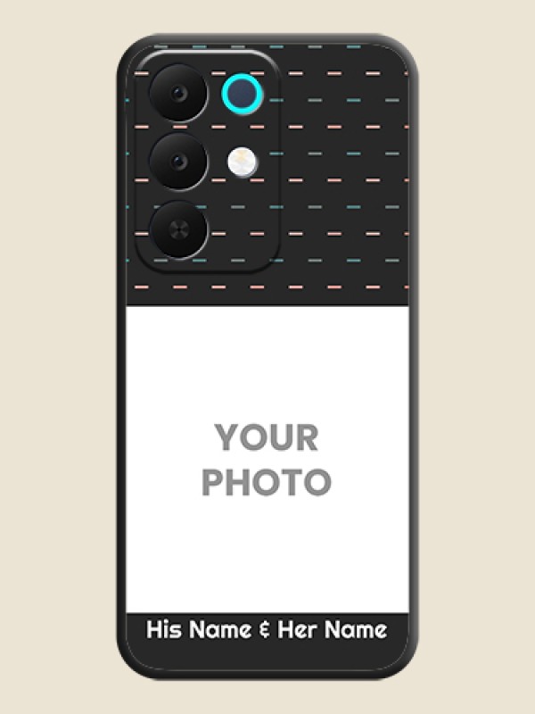 Custom Line Pattern Design with Text On Space Black Custom Soft Matte Mobile Back Cover - Realme C85 5G - alternate view