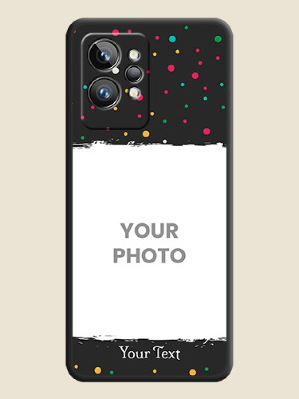 Custom Multicolor Dotted Pattern with Text on Space Black Custom Soft Matte Phone Back Cover - Realme GT 2 Pro 5G - alternate view