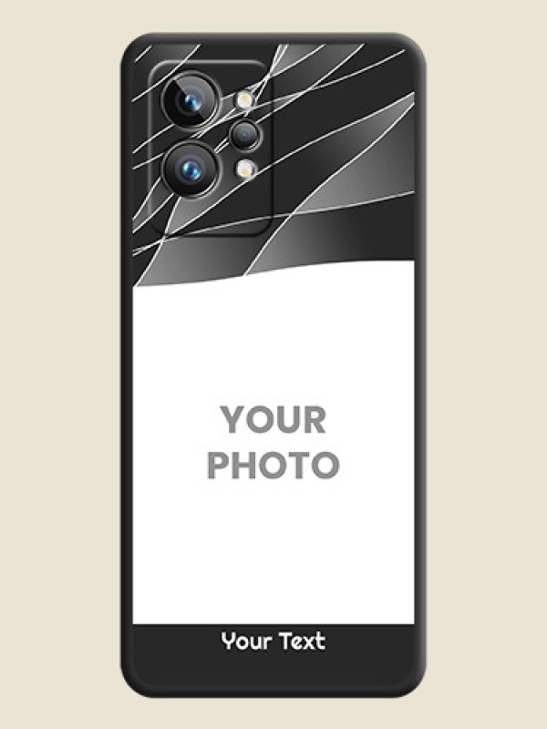 Custom Mixed Wave Lines on Photo on Space Black Soft Matte Mobile Cover - Realme GT 2 Pro 5G - alternate view