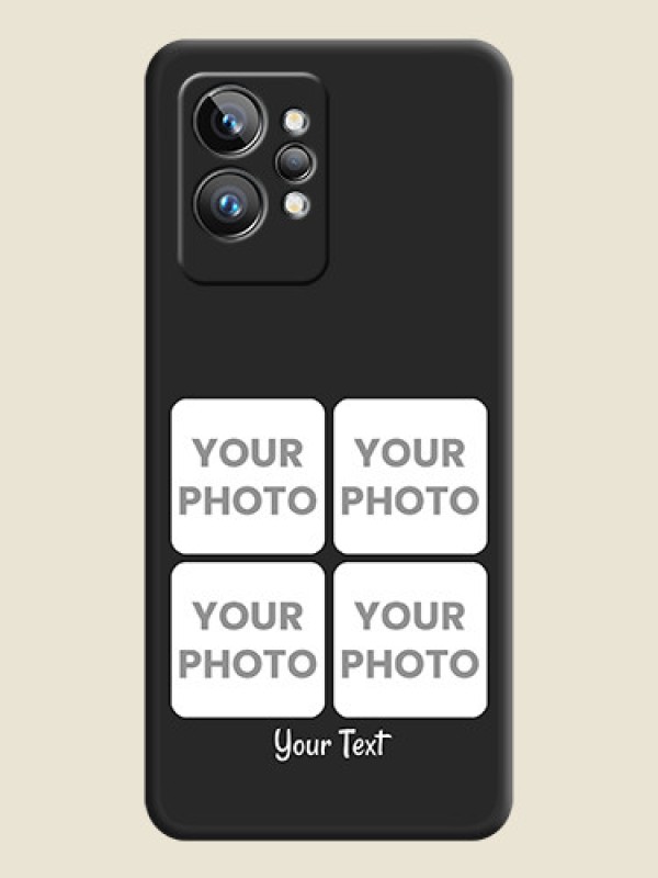 Custom Floral Art with 6 Image Holder on Photo on Space Black Soft Matte Mobile Case - Realme GT 2 Pro 5G - alternate view