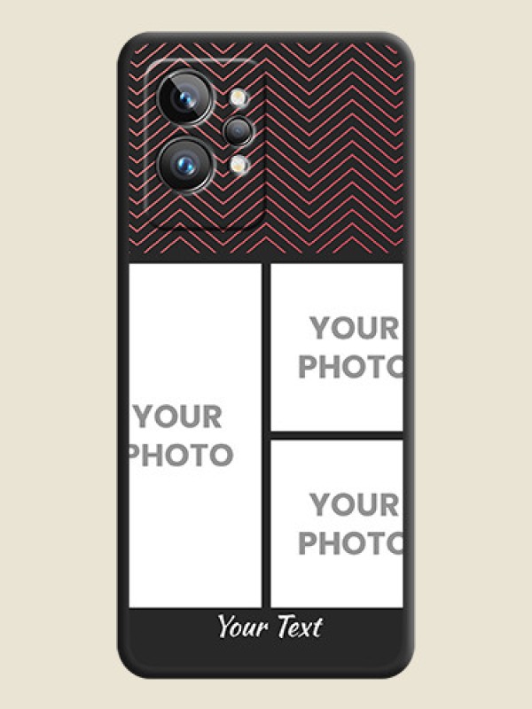 Custom Wave Pattern with 3 Image Holder on Space Black Custom Soft Matte Back Cover - Realme GT 2 Pro 5G - alternate view