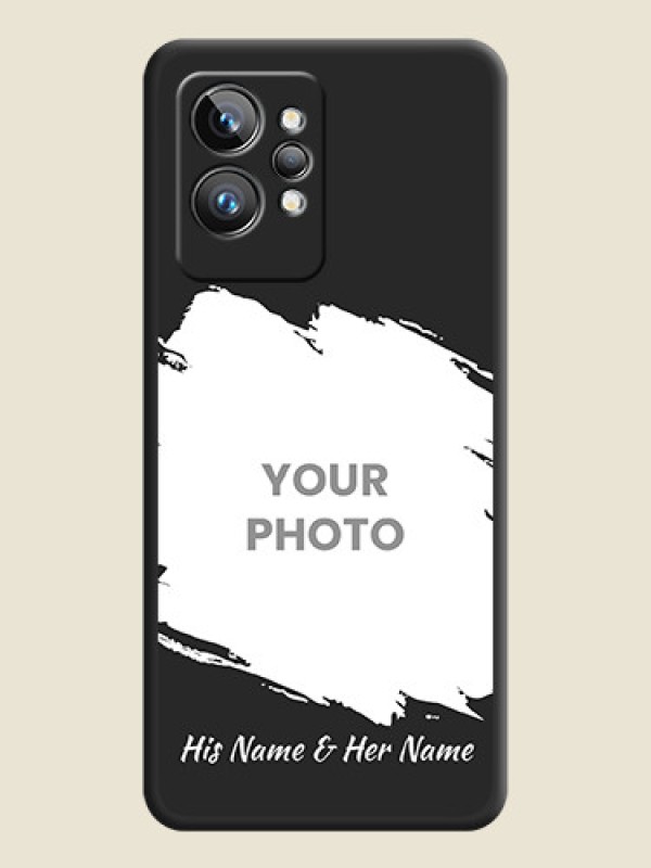 Custom Grunge Brush Strokes on Photo on Space Black Soft Matte Back Cover - Realme GT 2 Pro 5G - alternate view