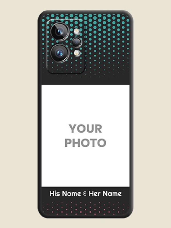 Custom Faded Dots with Grunge Photo Frame and Text on Space Black Custom Soft Matte Phone Cases - Realme GT 2 Pro 5G - alternate view