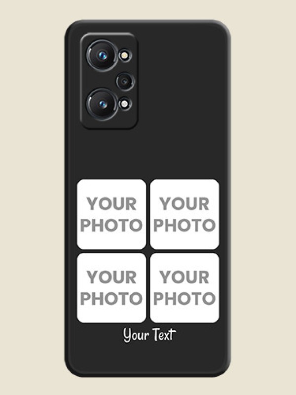 Custom Floral Art with 6 Image Holder on Photo on Space Black Soft Matte Mobile Case - Realme GT 2 - alternate view