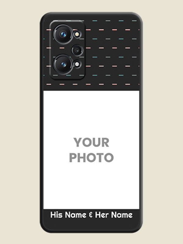 Custom Line Pattern Design with Text on Space Black Custom Soft Matte Phone Back Cover - Realme GT 2 - alternate view