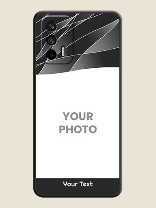 Custom Mixed Wave Lines on Photo on Space Black Soft Matte Mobile Cover - Realme GT 5G - alternate view
