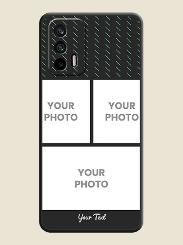Custom Cross Dotted Pattern with 2 Image Holder  on Personalised Space Black Soft Matte Cases - Realme GT 5G - alternate view