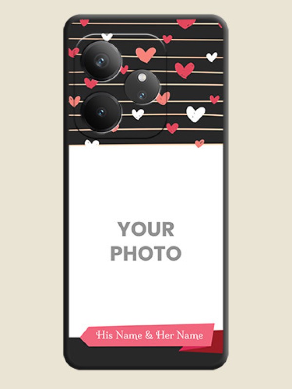 Custom Love Pattern with Name on Pink Ribbon on Photo On Space Black Custom Soft Matte Mobile Back Cover - Realme GT 6 - alternate view