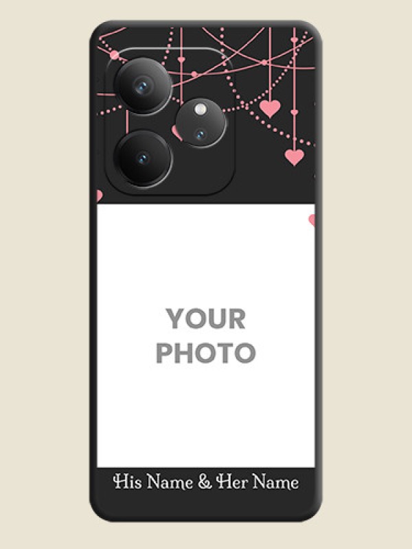Custom Pink Love Hangings with Text On Space Black Custom Soft Matte Mobile Back Cover - Realme GT 6 - alternate view