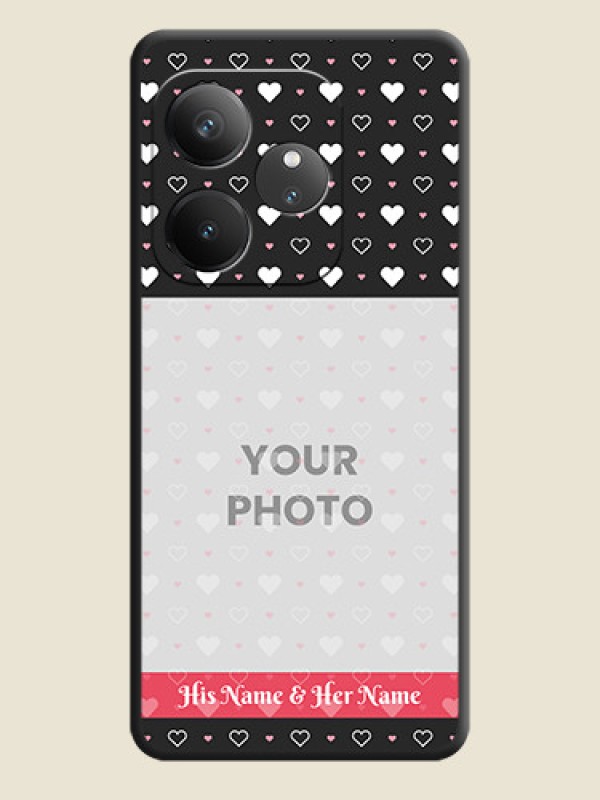 Custom White Color Love Symbols with Text Design on Photo On Space Black Custom Soft Matte Mobile Back Cover - Realme GT 6 - alternate view