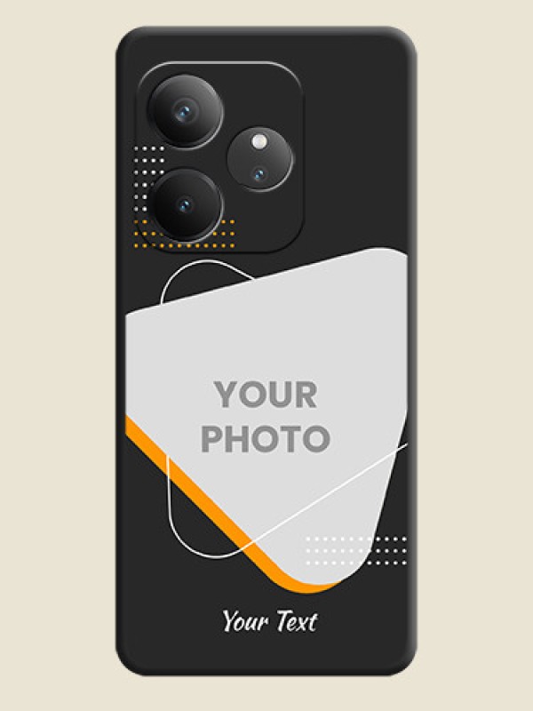 Custom Yellow Triangle on Photo On Space Black Custom Soft Matte Mobile Back Cover - Realme GT 6 - alternate view