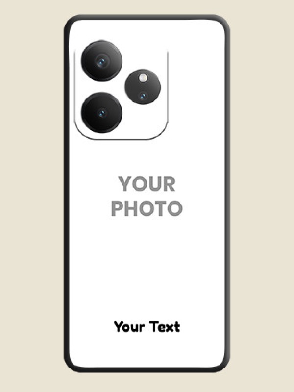 Custom Full Single Pic Upload With Text On Space Black Custom Soft Matte Mobile Back Cover - Realme GT 6 - alternate view