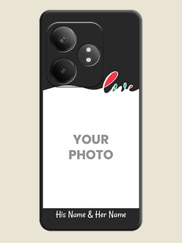 Custom Fall in Love Pattern with Picture on Photo On Space Black Custom Soft Matte Mobile Back Cover - Realme GT 6T 5G - alternate view