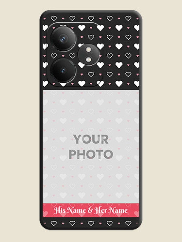 Custom White Color Love Symbols with Text Design on Photo On Space Black Custom Soft Matte Mobile Back Cover - Realme GT 6T 5G - alternate view