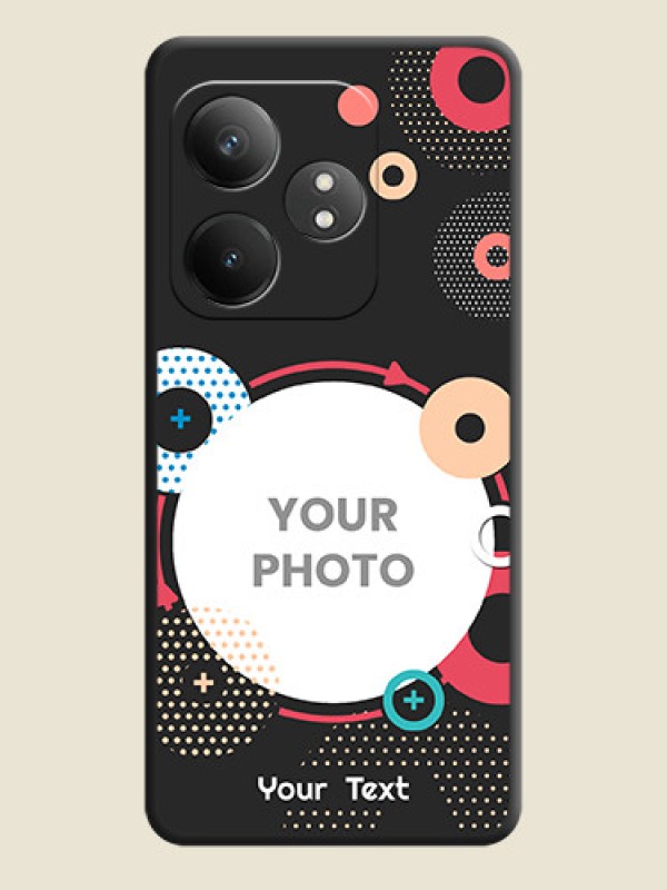 Custom Multicoloured Round Image On Space Black Custom Soft Matte Mobile Back Cover - Realme GT 6T 5G - alternate view