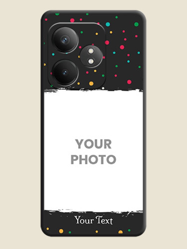 Custom Multicolor Dotted Pattern with Text On Space Black Custom Soft Matte Mobile Back Cover - Realme GT 6T 5G - alternate view