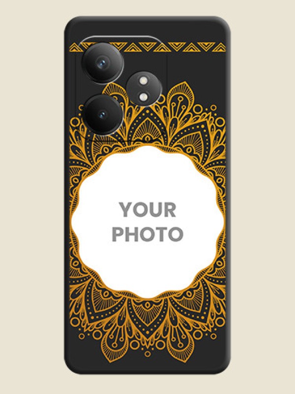 Custom Round Image with Floral Design On Space Black Custom Soft Matte Mobile Back Cover - Realme GT 6T 5G - alternate view