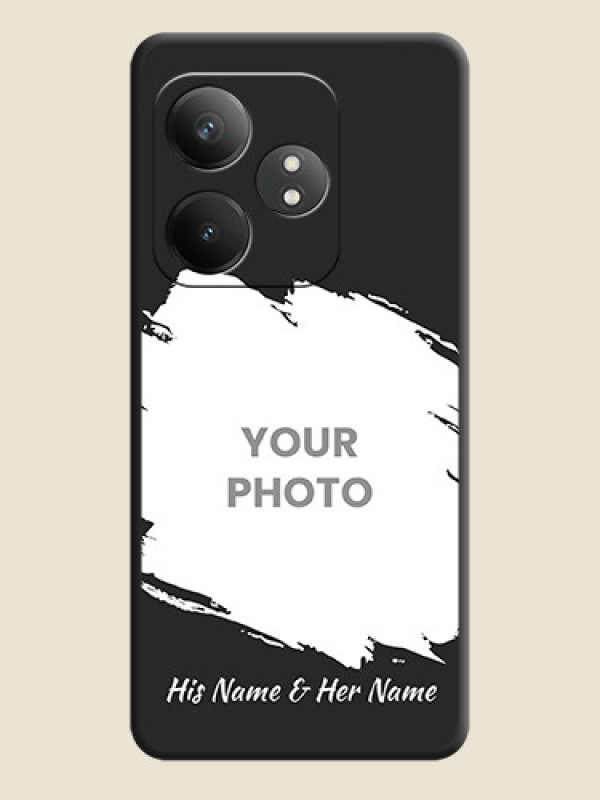 Custom Grunge Brush Strokes on Photo On Space Black Custom Soft Matte Mobile Back Cover - Realme GT 6T 5G - alternate view