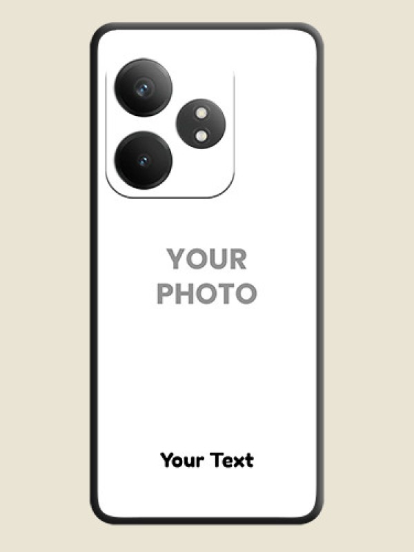 Custom Full Single Pic Upload With Text On Space Black Custom Soft Matte Mobile Back Cover - Realme GT 6T 5G - alternate view