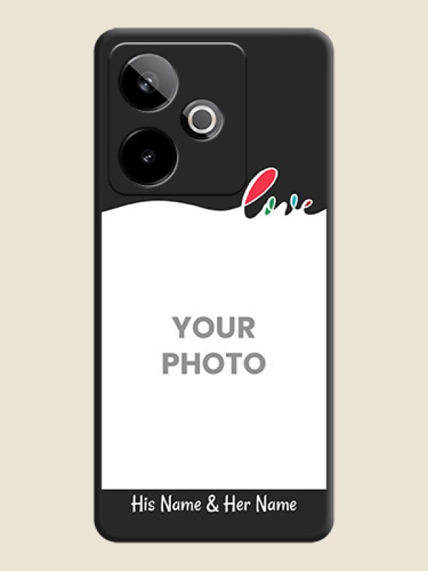 Custom Fall in Love Pattern with Picture on Photo On Space Black Custom Soft Matte Mobile Back Cover - Realme GT 7 5G - alternate view