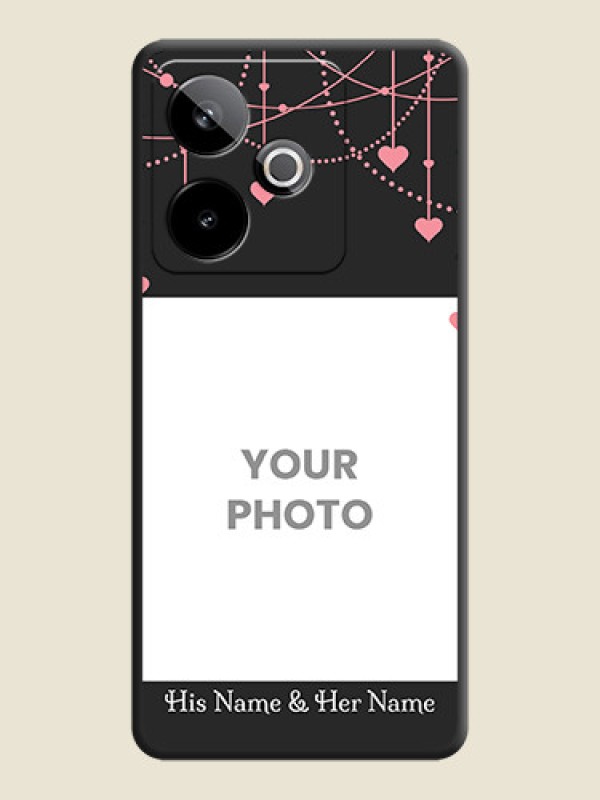 Custom Pink Love Hangings with Text On Space Black Custom Soft Matte Mobile Back Cover - Realme GT 7 5G - alternate view
