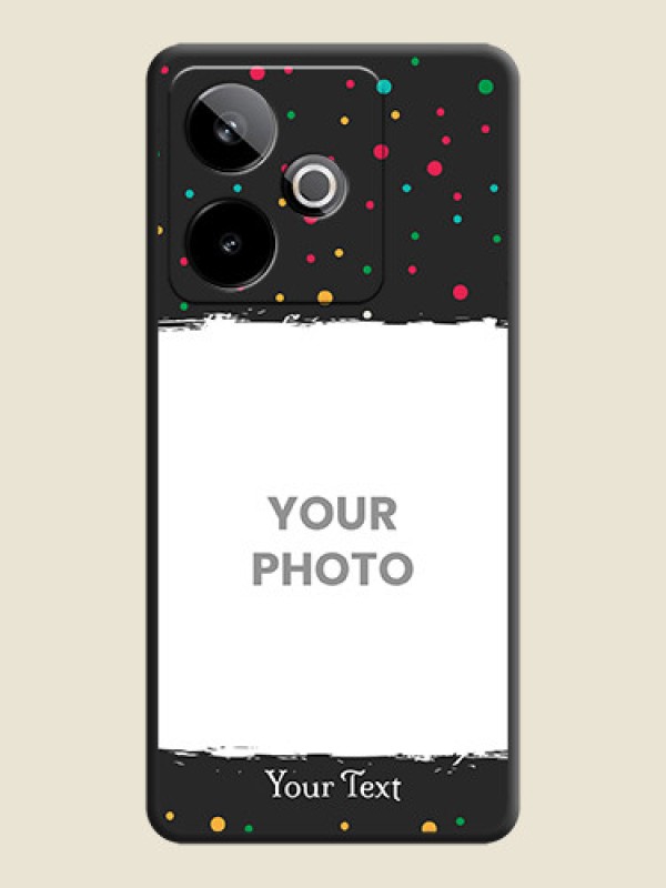 Custom Multicolor Dotted Pattern with Text On Space Black Custom Soft Matte Mobile Back Cover - Realme GT 7 5G - alternate view