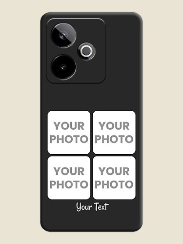 Custom Floral Art with 6 Image Holder on Photo On Space Black Custom Soft Matte Mobile Back Cover - Realme GT 7 5G - alternate view